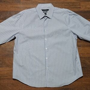 PERRY ELLIS PORTFOLIO mens wrinkle Free dress shirt SIZE 17x35 MULTICOLOR LXL27